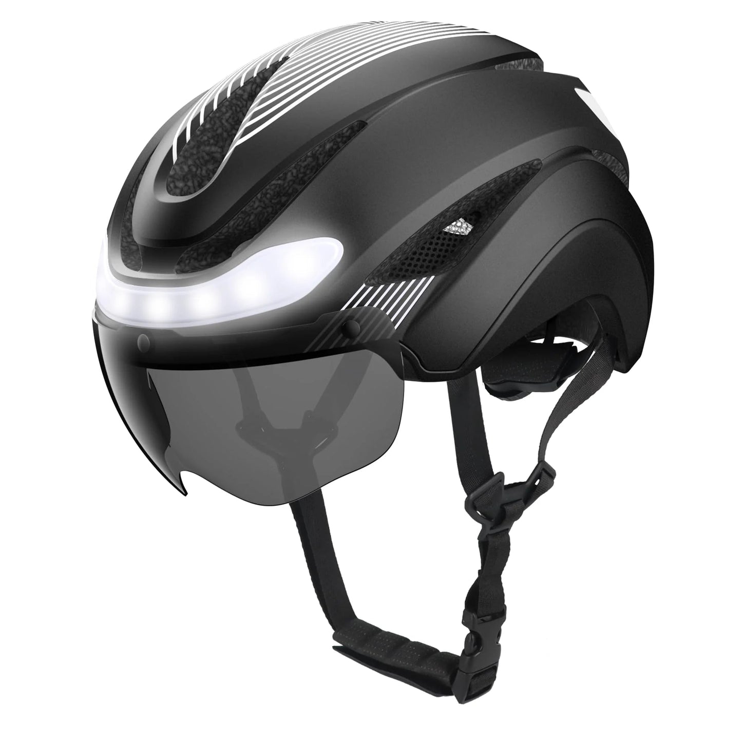Casque vélo visière et lumière - SafeMotion
