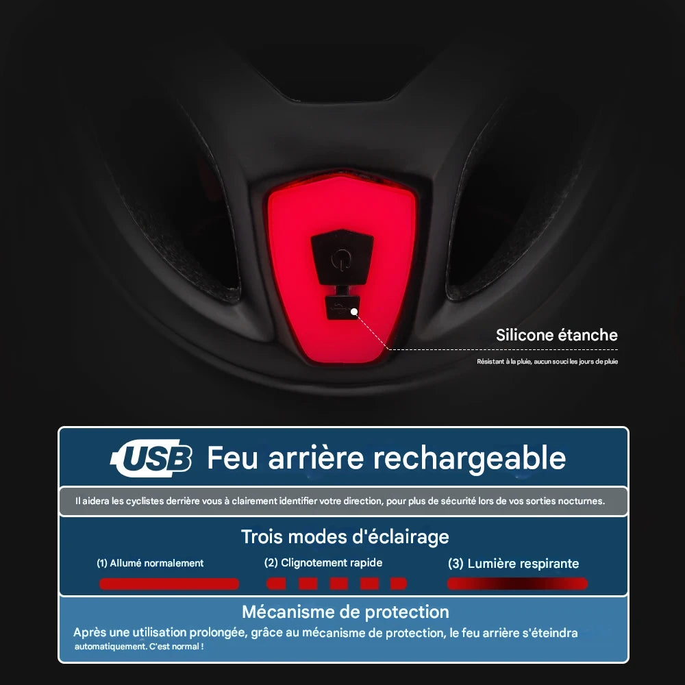 casque vélo avec visière et lumière - SafeMotion