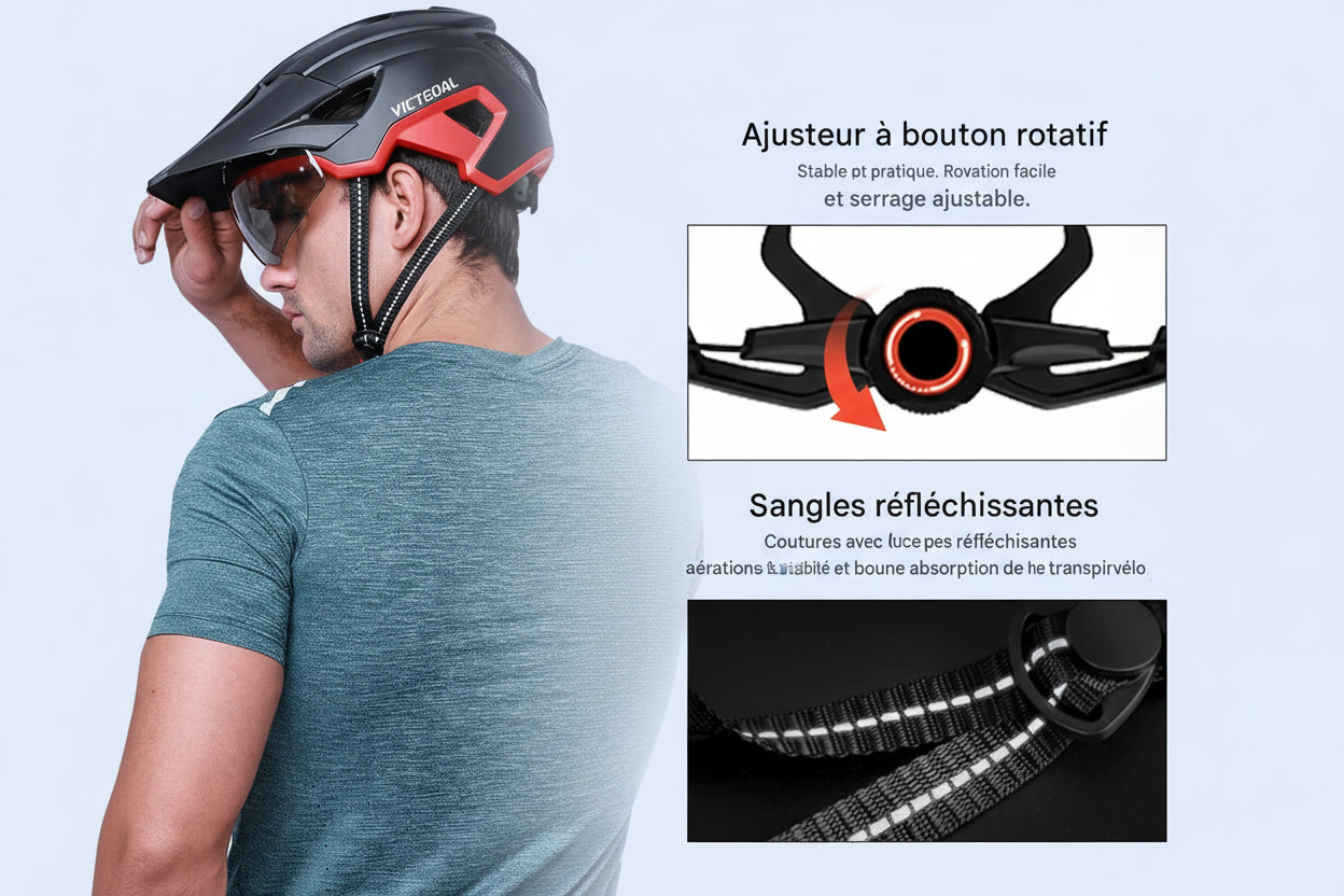 casque vélo avec visière et lumière - SafeMotion