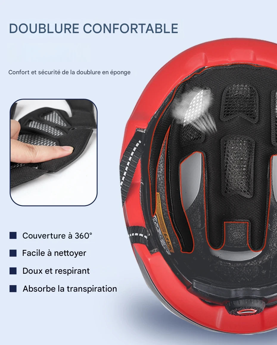 casque vélo avec visière et lumière - SafeMotion